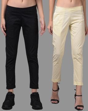 women cotton two-way stretchable pants