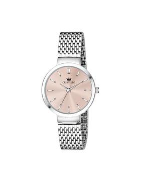 women cr-l121-pnk-ch analogue watch with contrast dial