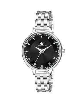 women cr-l138-blk-ch analogue wrist watch with deployant clasp