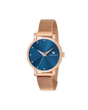 women cr-rg103blu-rgch analogue watch with contrast dial