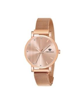 women cr-rg103pnk-rgch analogue watch with logo dial