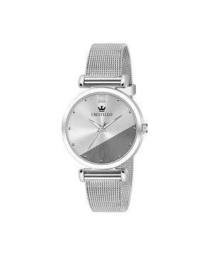 women cr-wt108-slv-ch analogue watch with striped dial