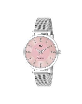 women cr-wt113-pnk-ch analogue watch with contrast dial