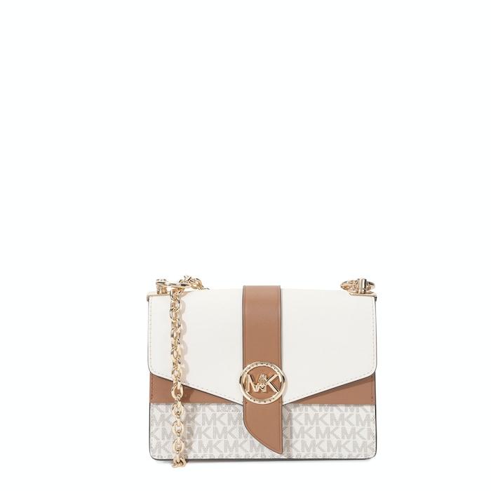 women cream colourblock crossbody bag