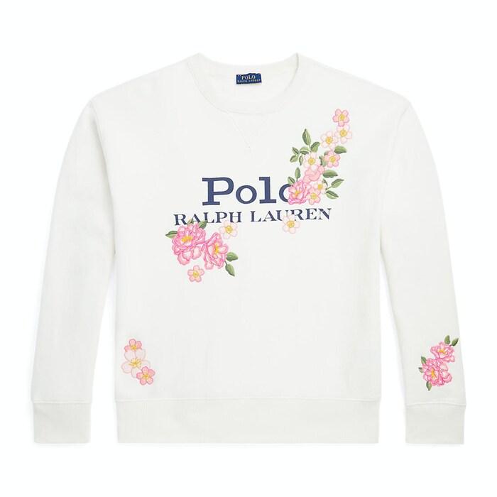 women cream lunar new year floral fleece sweatshirt