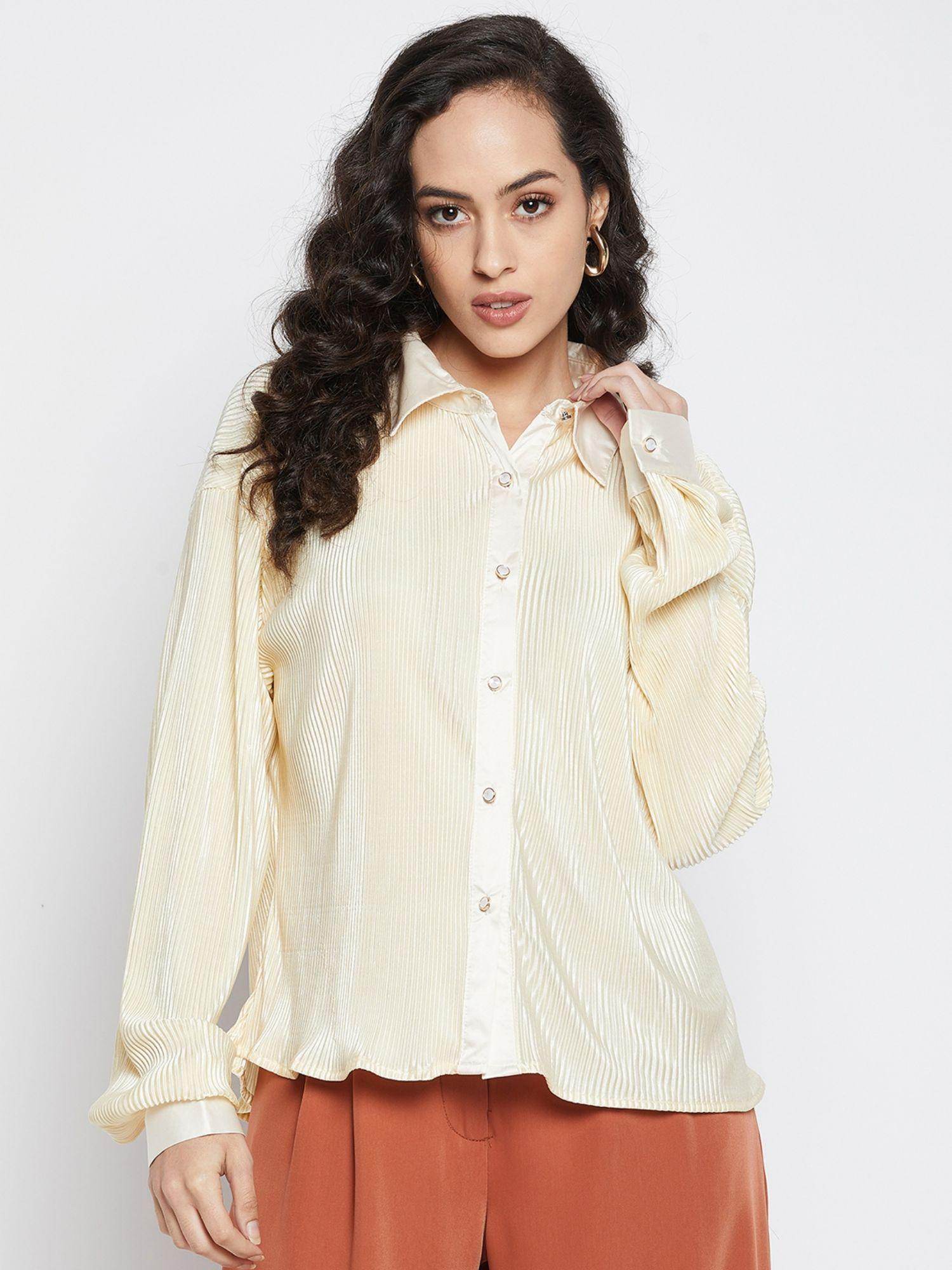 women cream shirts