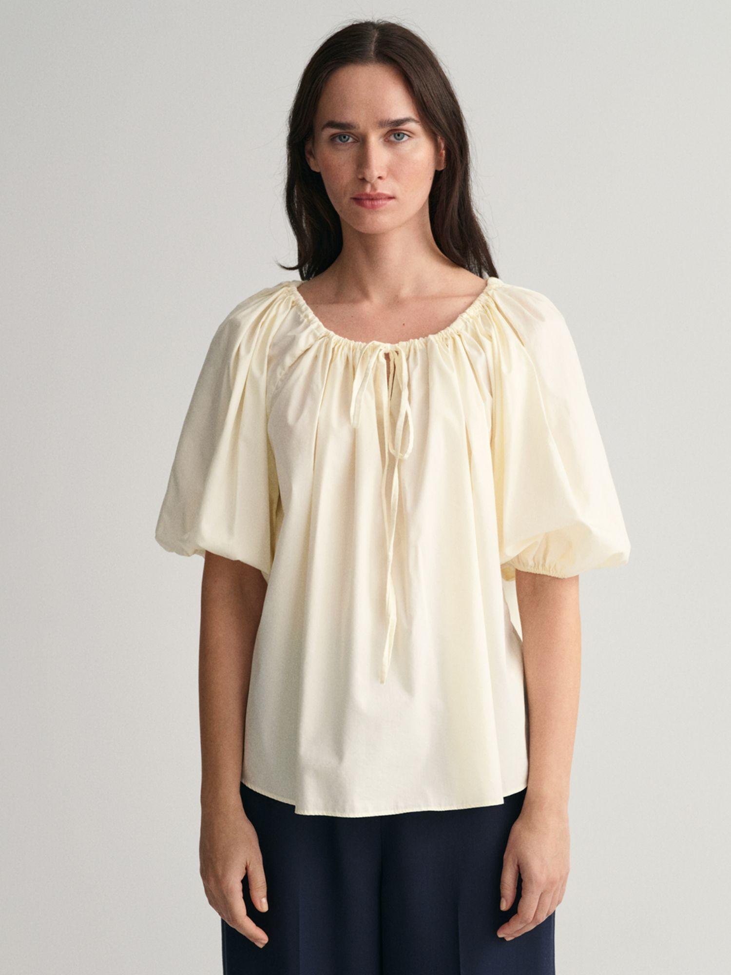 women cream solid top