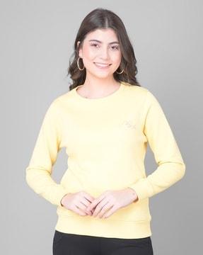 women crew-neck sweatshirt with full sleeves