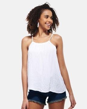 women crinkle regular fit top