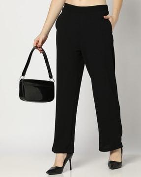 women crinkled palazzos with insert pockets