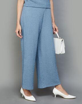 women crinkled relaxed fit pants