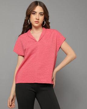 women crinkled relaxed fit top