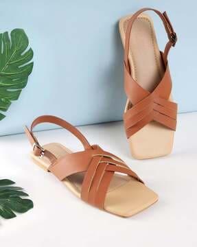 women criss-cross strappy sandals