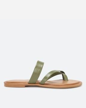 women criss-cross toe-ring sandals