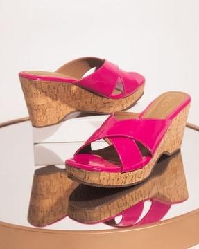 women criss-cross wedges