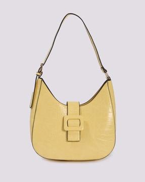 women croc-embossed baguette bag