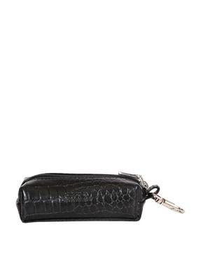 women croc-embossed genuine leather pouch