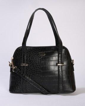 women croc-embossed satchel bag