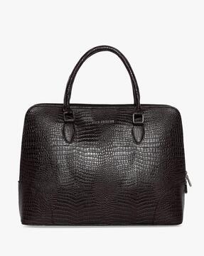 women croc-embossed shoulder bag