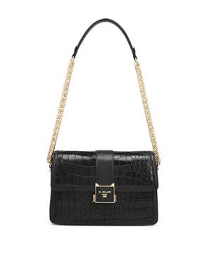 women croc-embossed shoulder bag