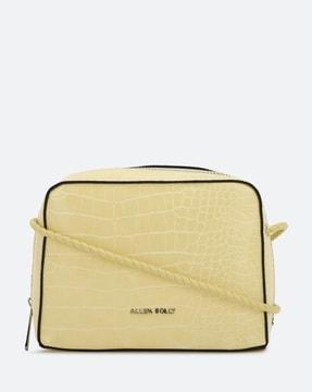 women croc-embossed sling bag
