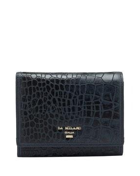 women croc pattern bi-fold wallet