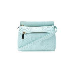 women croc pattern sling bag with zip closure