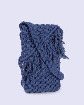 women crochet mobile sling bag