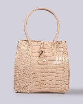 women croco-pattern top-handle handbag