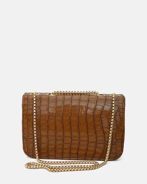 women crocs pattern shoulder handbag
