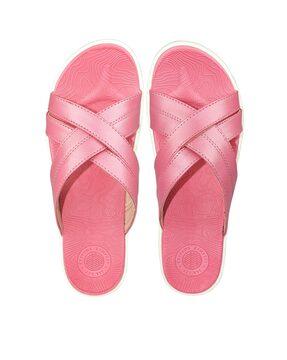 women cross-strap slip-on slides