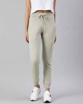 women cuffed joggers with drawstring waist