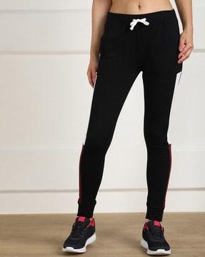 women cuffed joggers with drawstring waist