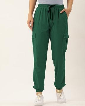 women cuffed joggers with drawstring