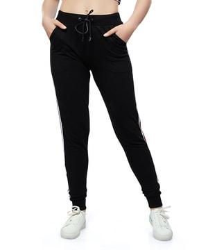 women cuffed joggers with elasticated waistband