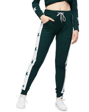 women cuffed joggers with elasticated waistband