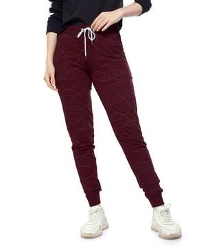 women cuffed joggers with elasticated waistband