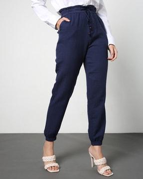 women cuffed pants with insert pockets