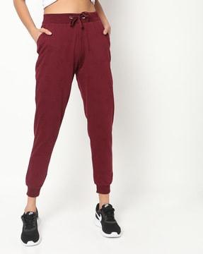women cuffed track pants with elasticated waist