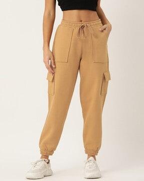 women cufffed joggers with elasticated waist