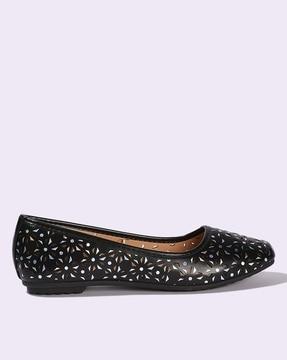 women cutwork slip-on shoes