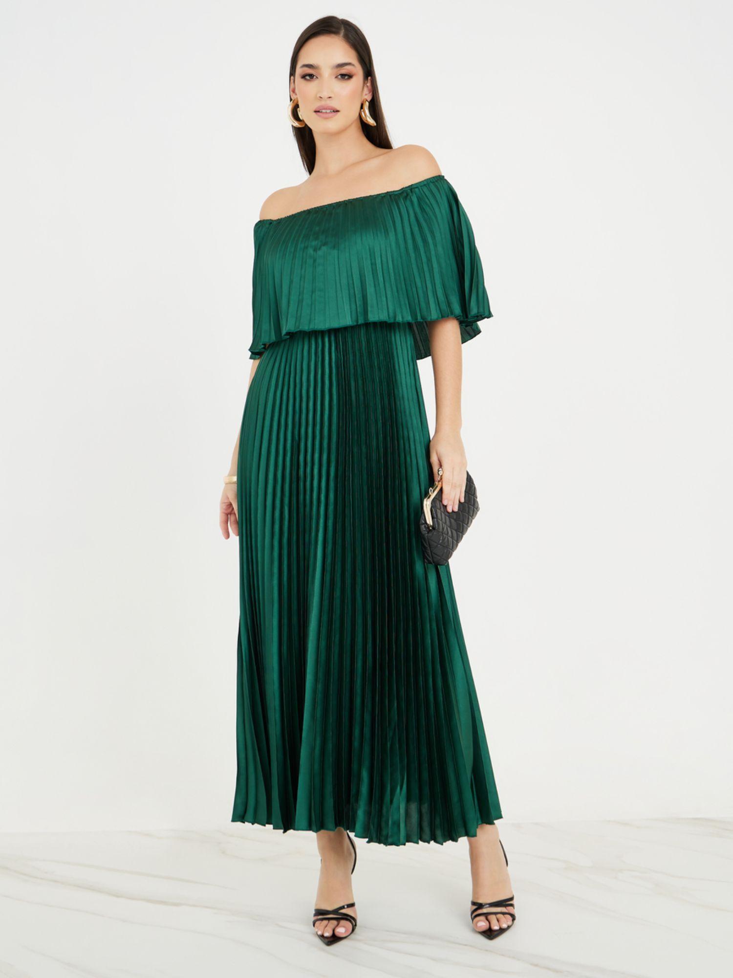 women dark green dress