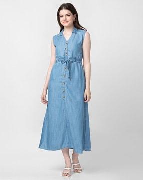 women denim a-line dress