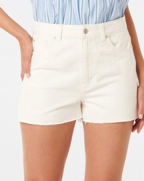 women denim shorts with insert pockets