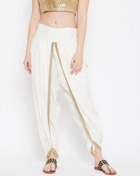 women dhoti pants with contrast border