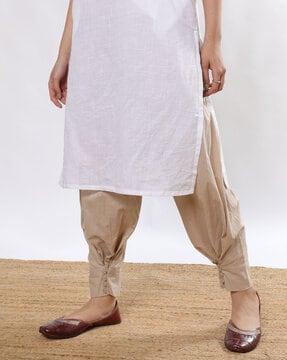 women dhoti pants with semi-elasticated waist