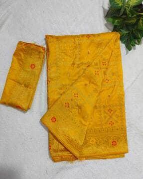 women dola silk saree with tassels