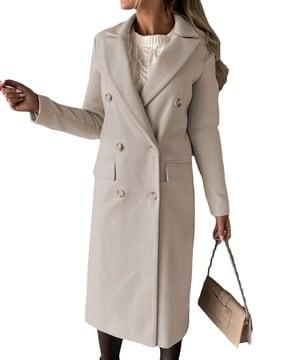 women double-breasted loose fit trench coat