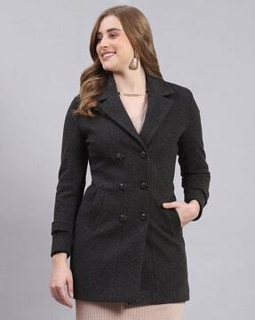 women double-breasted regular fit peacoat