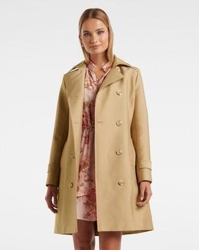 women double-breasted trench coat with belt
